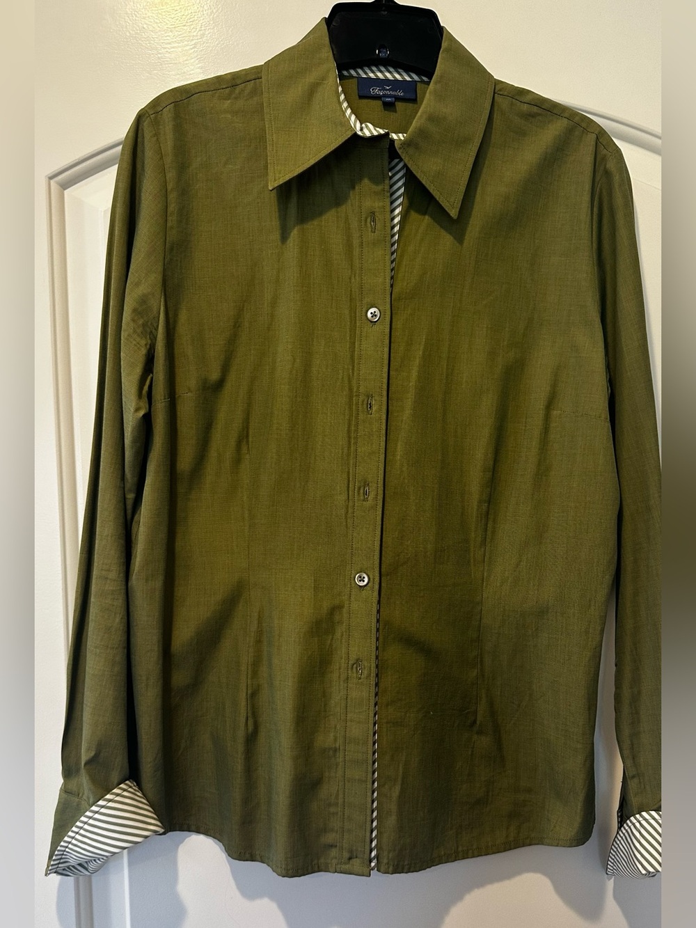 Faconnable Olive Green Button-Down Shirt